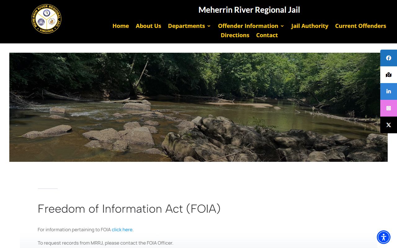 MRRJ FOIA contact for Mecklenburg County booking photo requests
